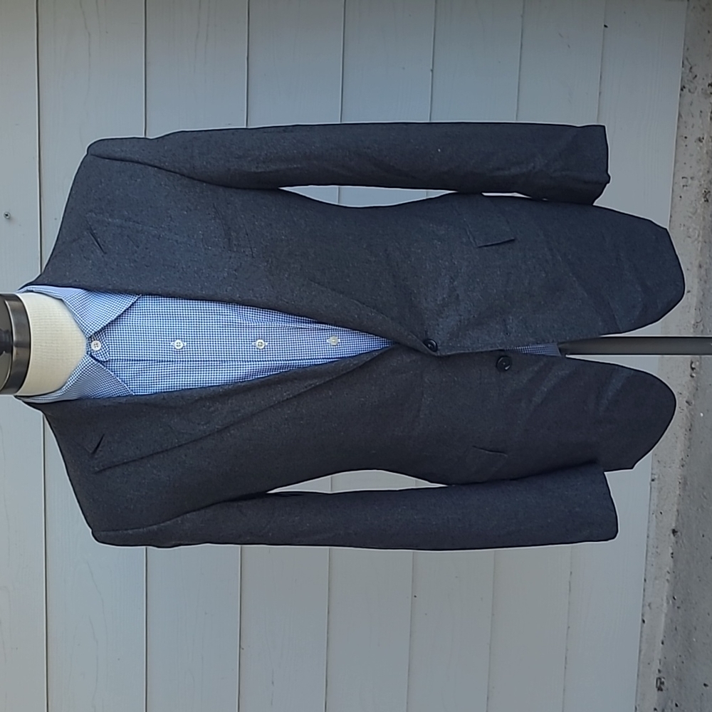 RALPH LAUREN BLACK LABEL Italy Dark Grey Weave Wool Mens 40 R Sport Coat Blazer